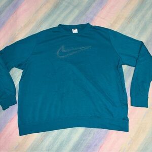 Nike Women's Sportswear Stardust Crewneck Fleece Sweatshirt - Bright Spruce 2XLT